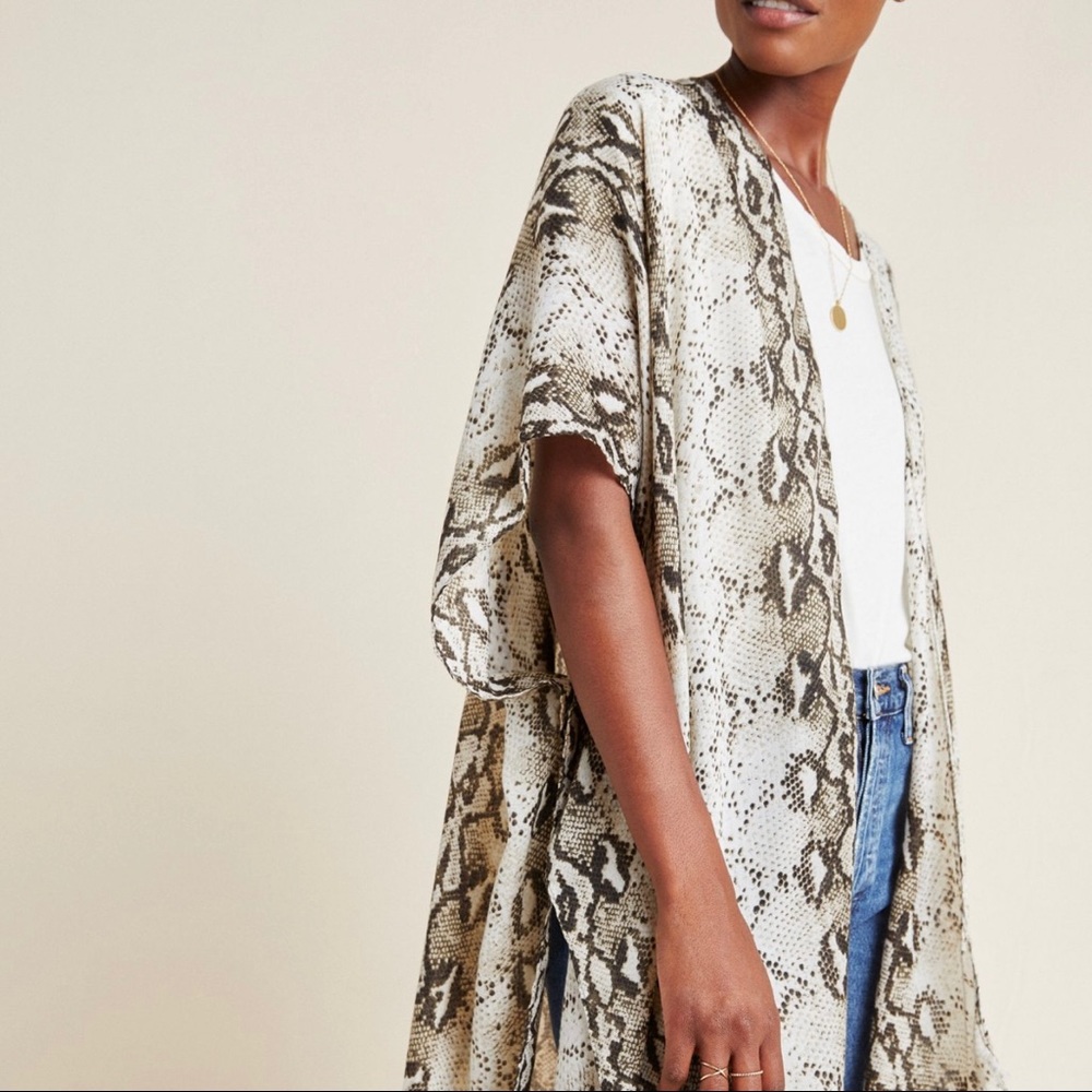 NWT Anthropologie Snakeprint Kimono